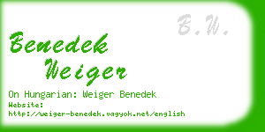 benedek weiger business card
